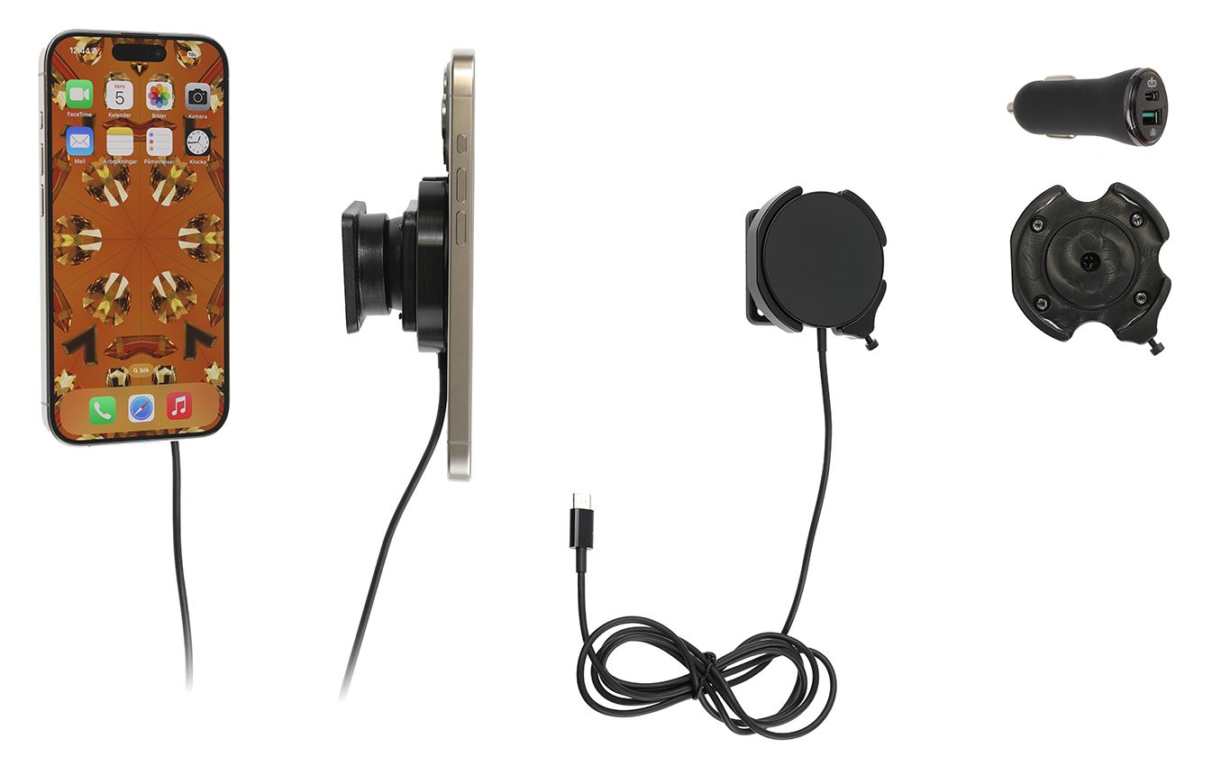 Brodit houder/swivel MagSafe Charger-zwart/sig iPhone 12-17