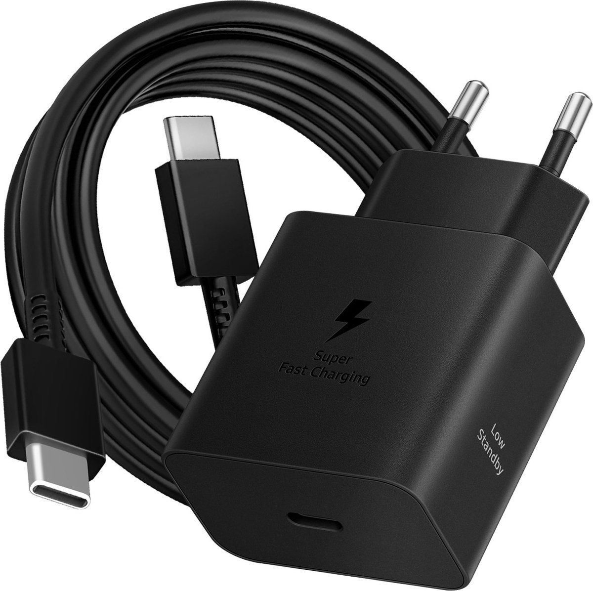 Lader 230V Samsung EP-T4511XBEGEU 45W usbC + usbC zwart PD3