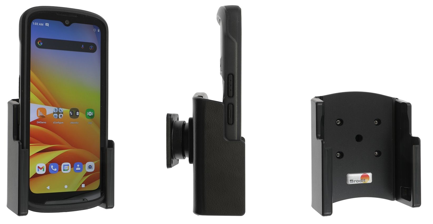 Brodit houder/lader Zebra TC15 fixed install.-fits with boot