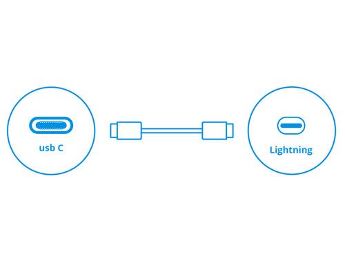 Datakabel lightning - usbC voor Apple 1m.  wit Bulk