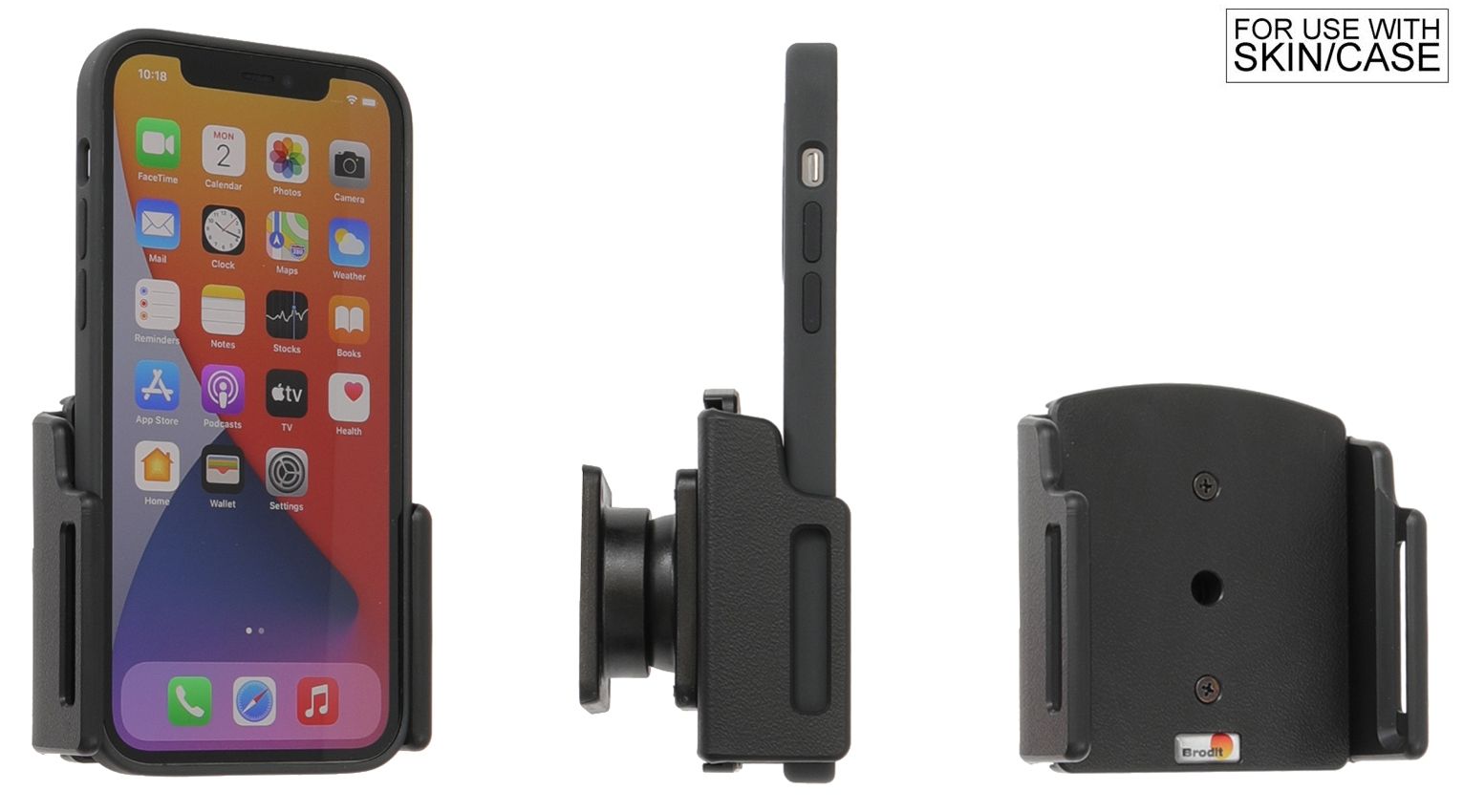 Brodit houder Apple iPhone 12/16Pro (verstelb.) 75-89/8-12mm