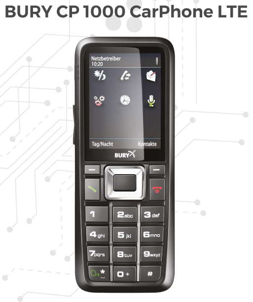 Bury CP1000 LTE CarPhone 2.8" vaste inbouw