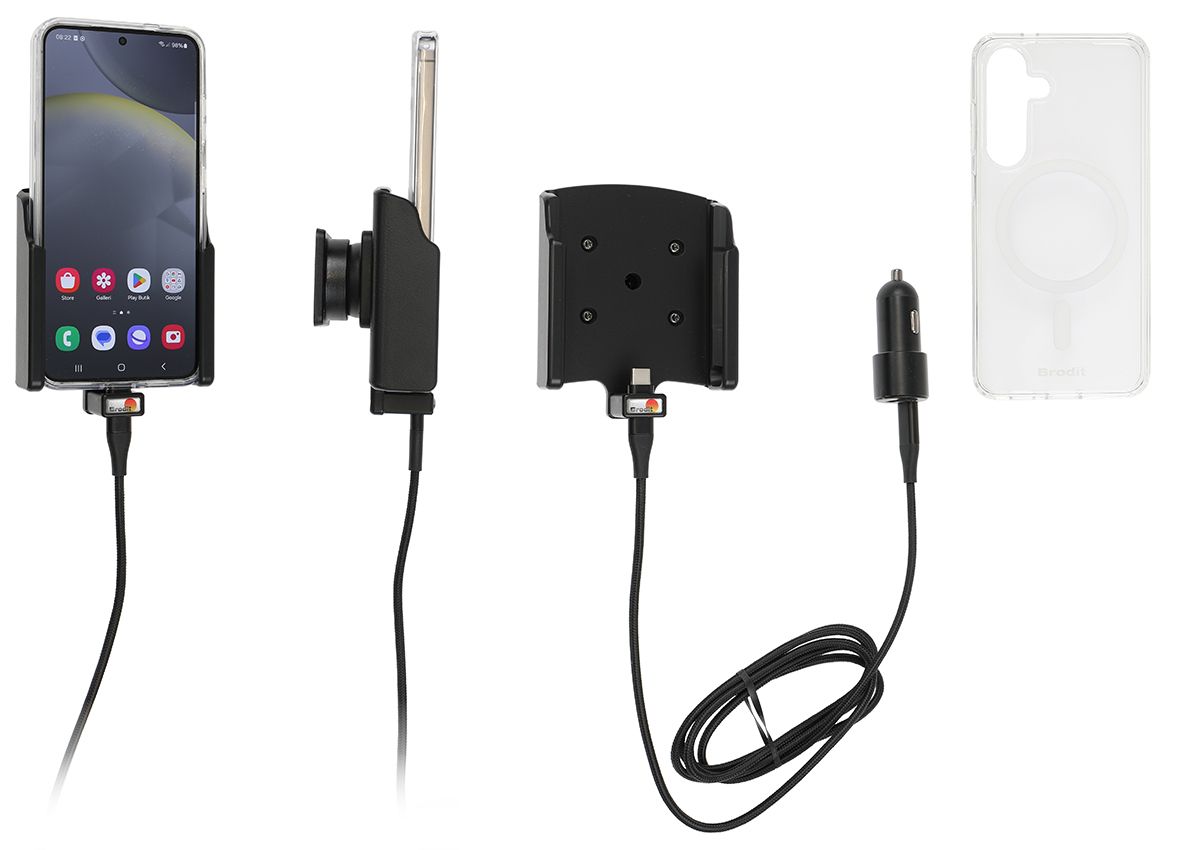 Brodit houder/lader Samsung S24 USB sig.plug - with case