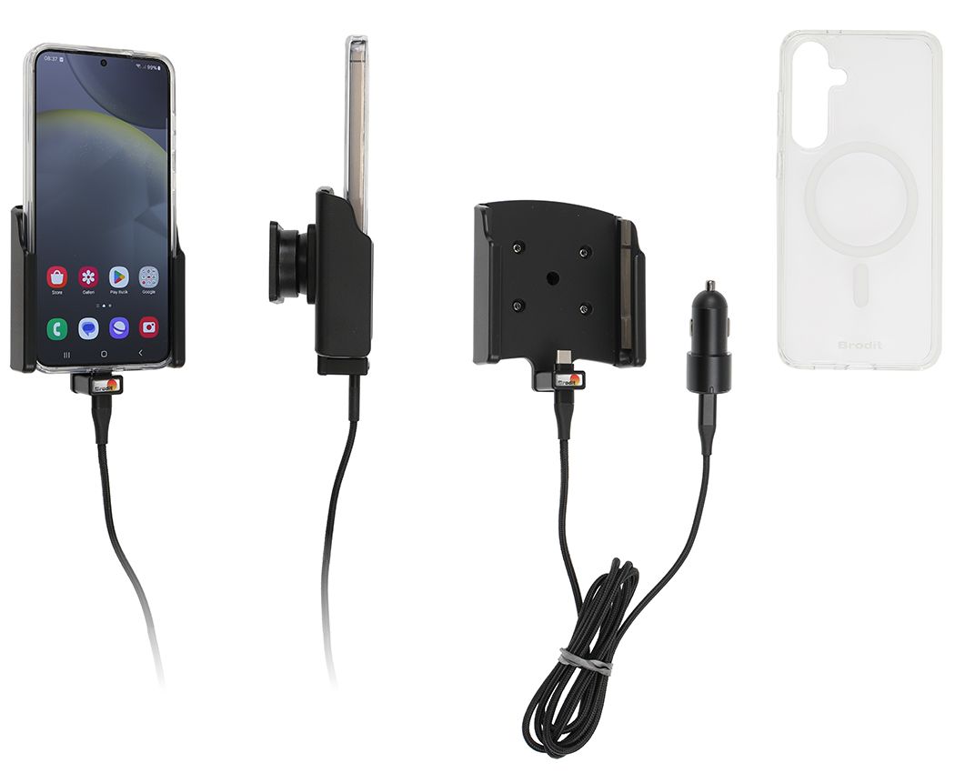 Brodit houder/lader Samsung S24 Plus USB sig.plug -with case